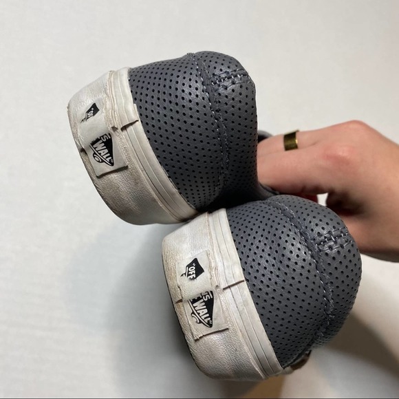 Vans Perforated Perf Leather Classic Slip Ons - Picture 3 of 6